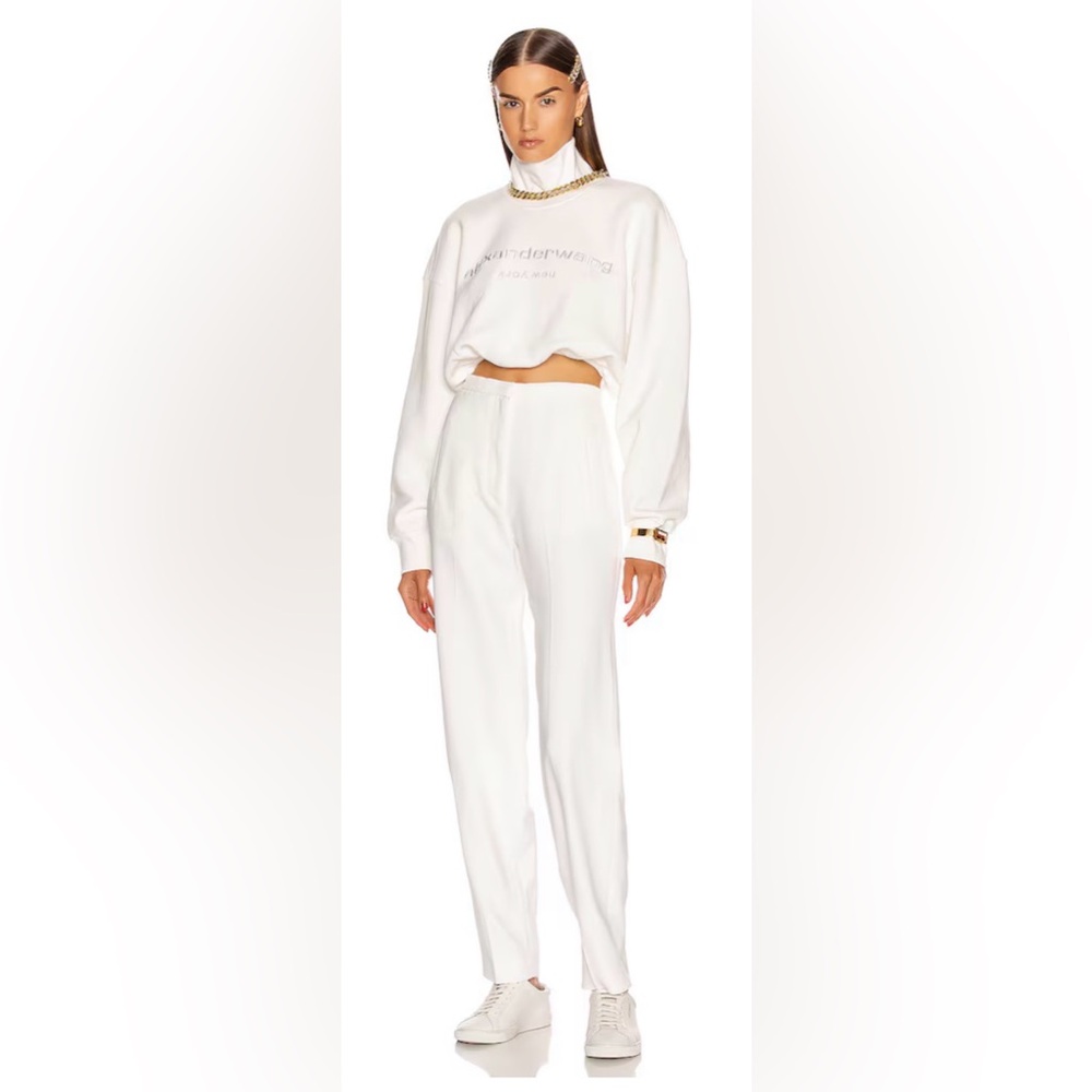Alexander Wang Cream Embossed Logo Turtleneck - Picture 3 of 12